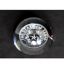 Crystal Paperweight - Magnifier - Texas State Seal