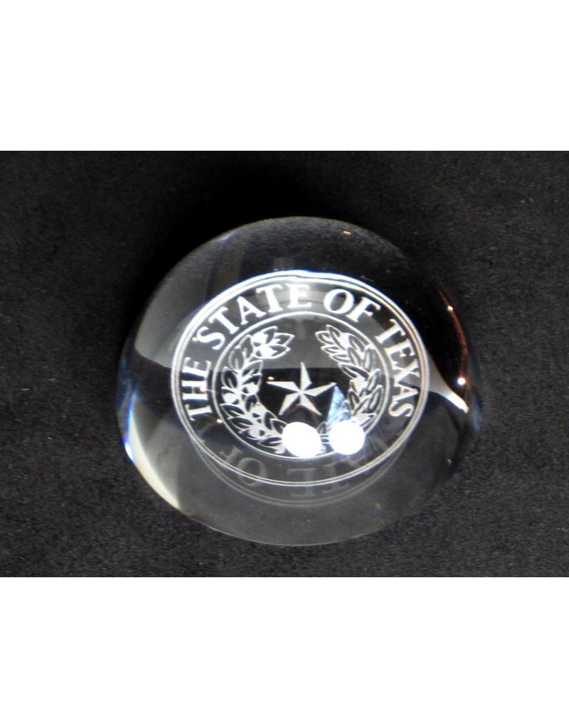 Crystal Paperweight - Magnifier - Texas State Seal