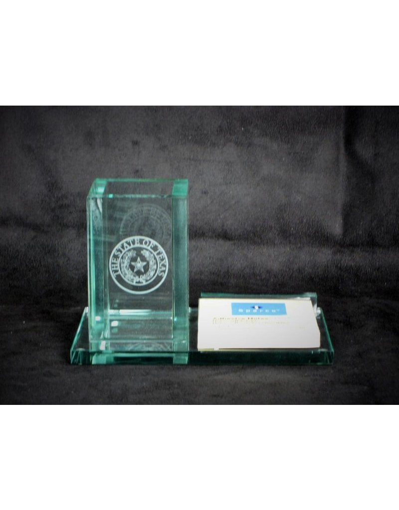 Post-It Pen Holder - Jade Glass - Texas State Seal