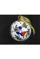 Ornament - Texas Outline & Bluebonnet Round