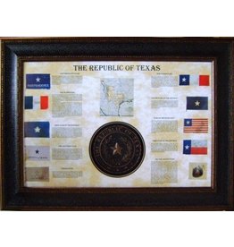 Texas Art - Flag Collage w/Texas State Seal