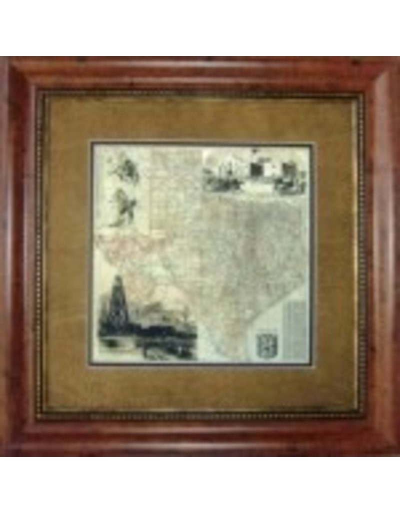 Texas Art - Antique Map of Texas