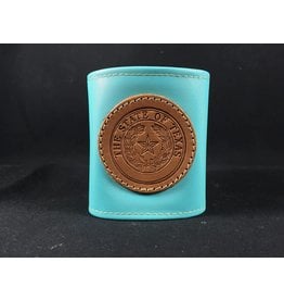 Drink Koozie - Turquoise - Texas State Seal