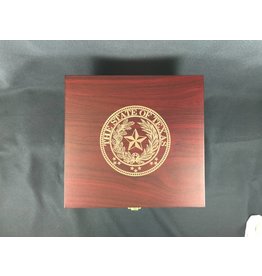 Wine Box w/tools and glasses - Texas State Seal