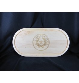Texas Cutting Board - Texas State Seal - Oval 20"x9"x.75"