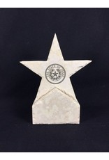 5 inch Limestone Star on Base w/ Texas State Seal