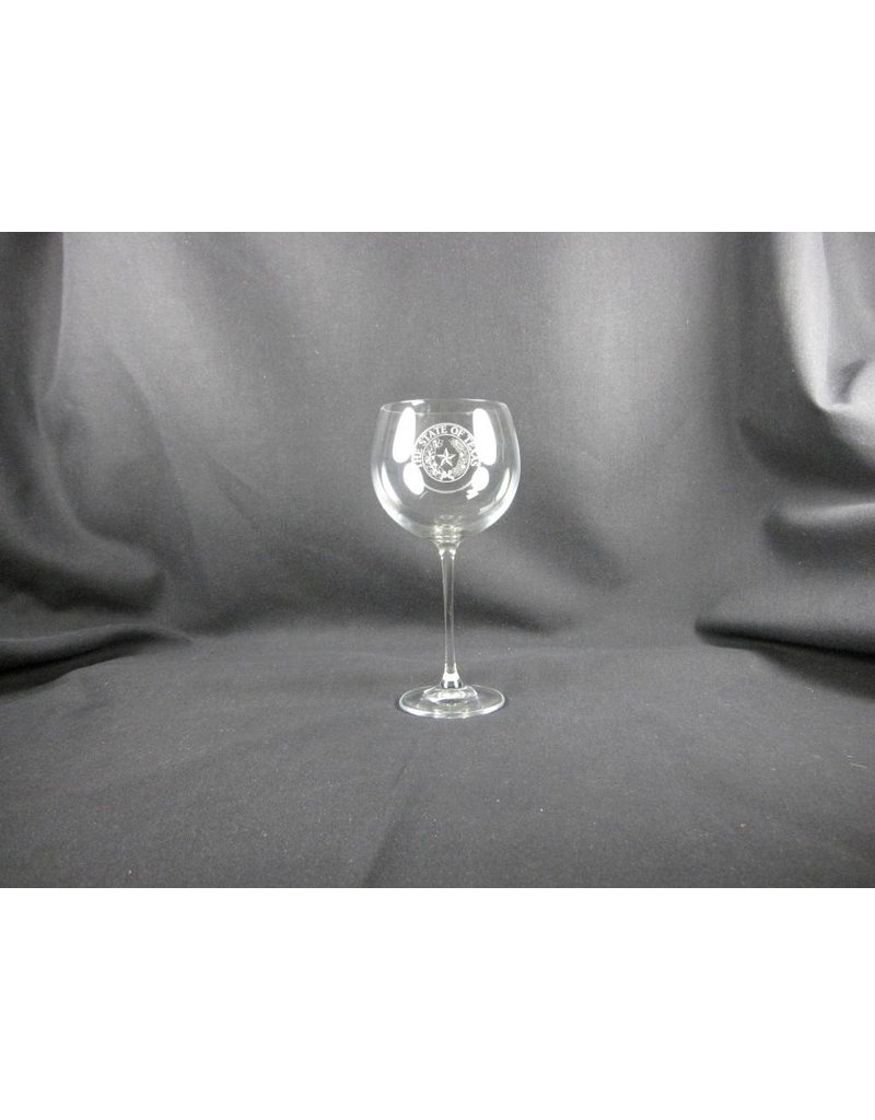 Wine Glass / Red / 14 oz / Texas State Seal