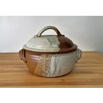 Jeanne Demers Pottery Covered Casserole- Rust & Tans