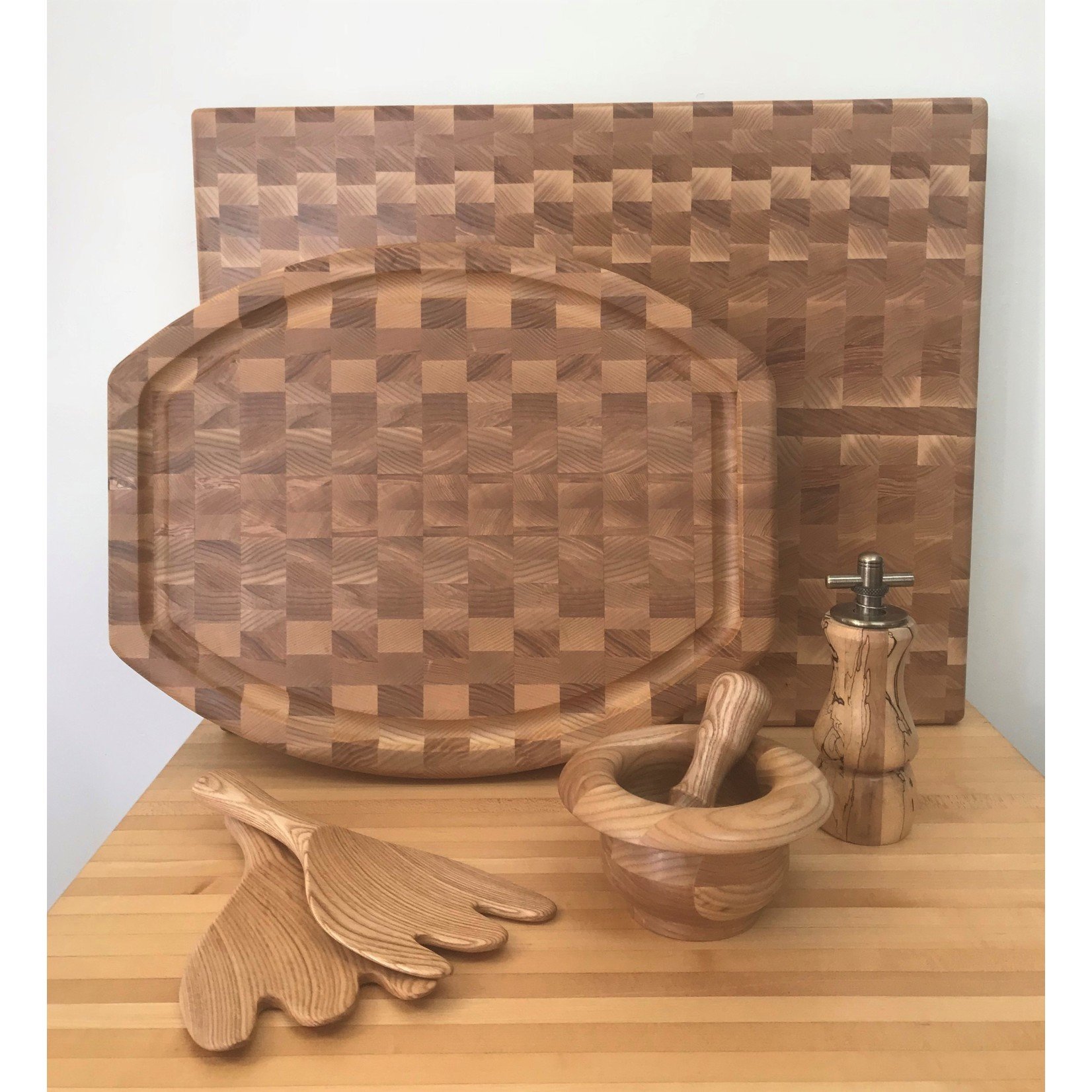 Large end grain cutting board Ash wood — Mast Landing Design