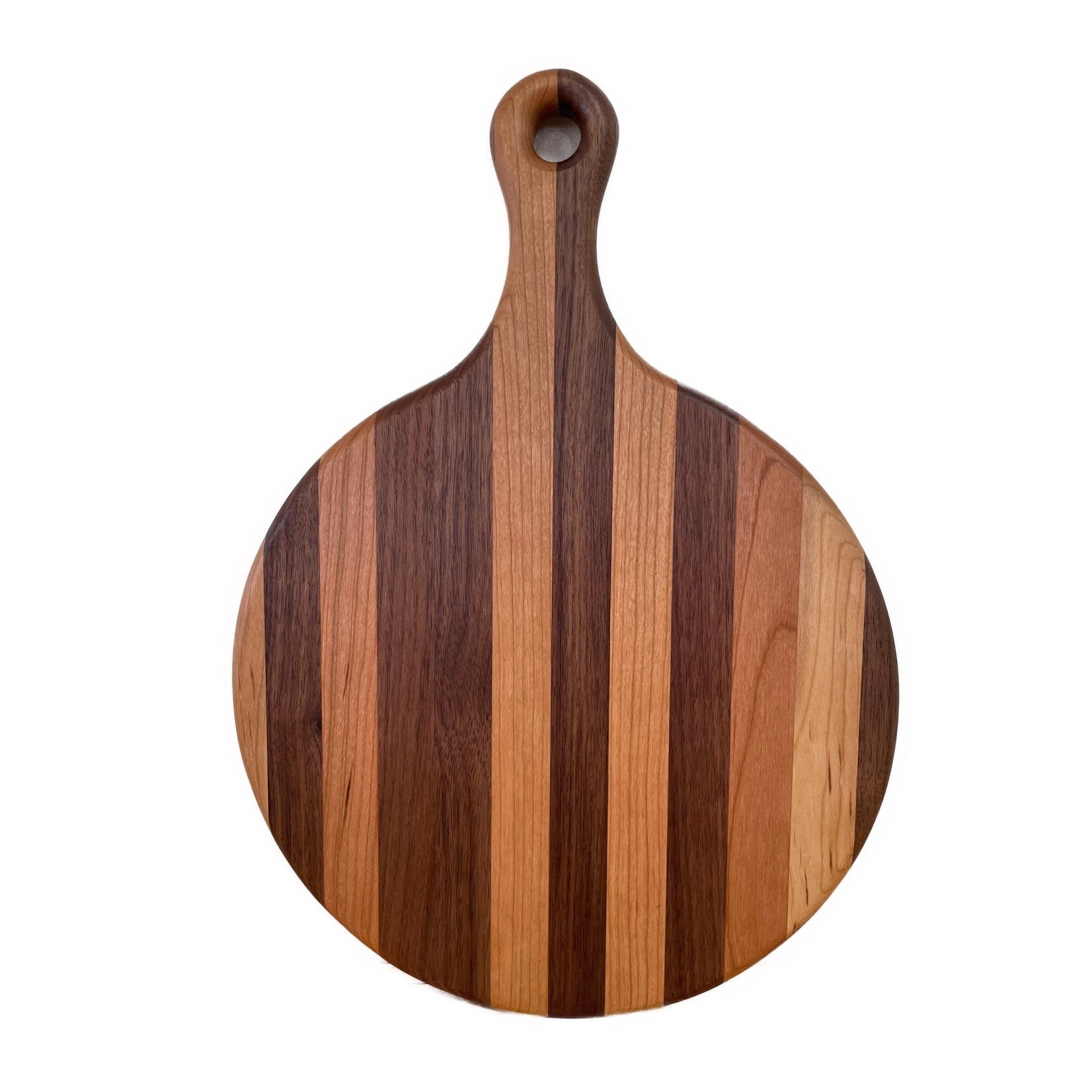 Round Cherry Wood Cutting Board with Handle