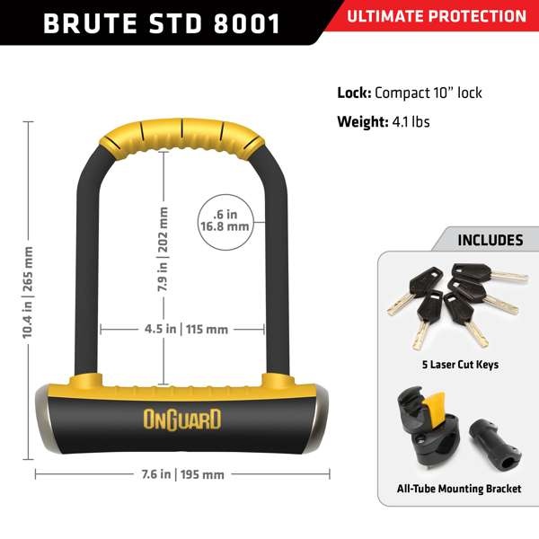 Onguard OnGuard Brute Std U Lock 115 X 202MM