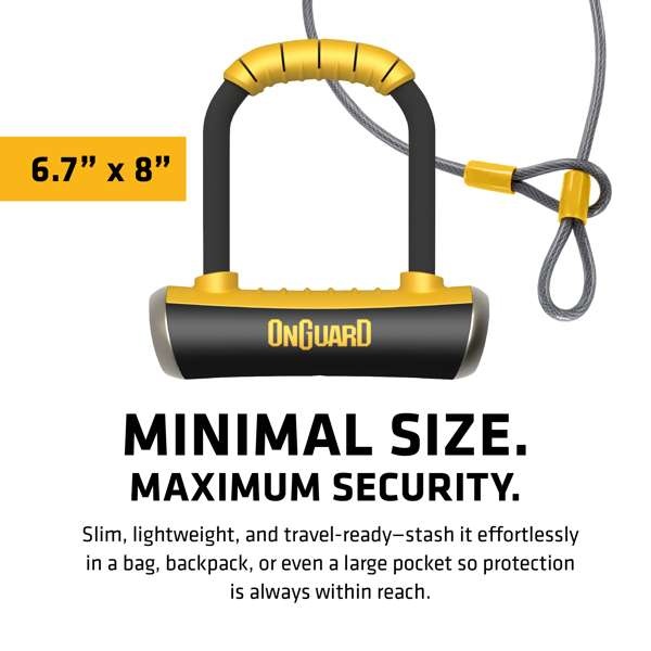 Onguard OnGuard Pitbull Mini DT U Lock 90 x 140MM/ Cable: 120CM x 10MM