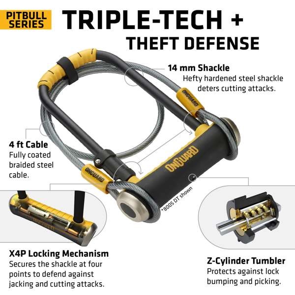 Onguard OnGuard Pitbull Mini DT U Lock 90 x 140MM/ Cable: 120CM x 10MM
