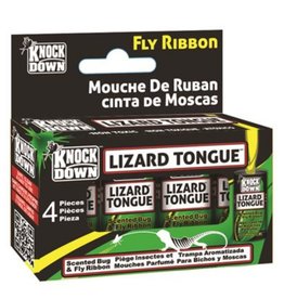 KnockDown KD Lizard Tongue Fly Ribbon - 4 Pack w/ Display