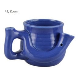 Ceramic Wake N Bake Coffee Mug Pipe 16oz/ Blue