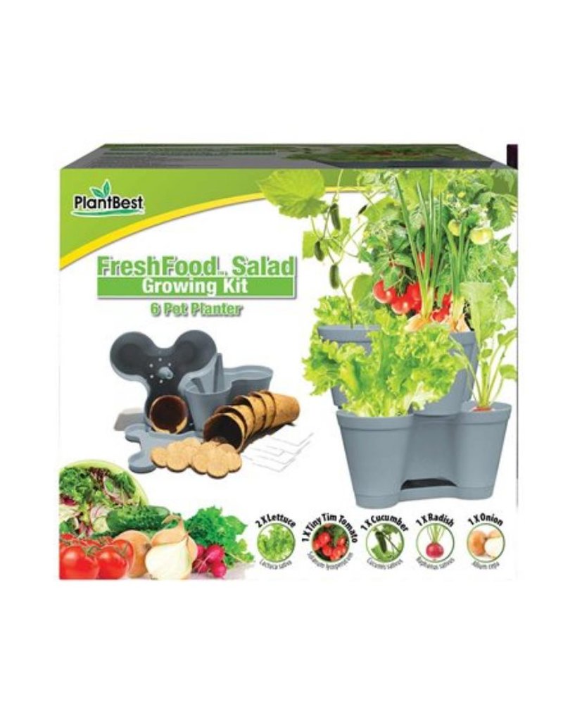 PlantBest Fresh Food 6 Pot Planter Kit - Salad Kit
