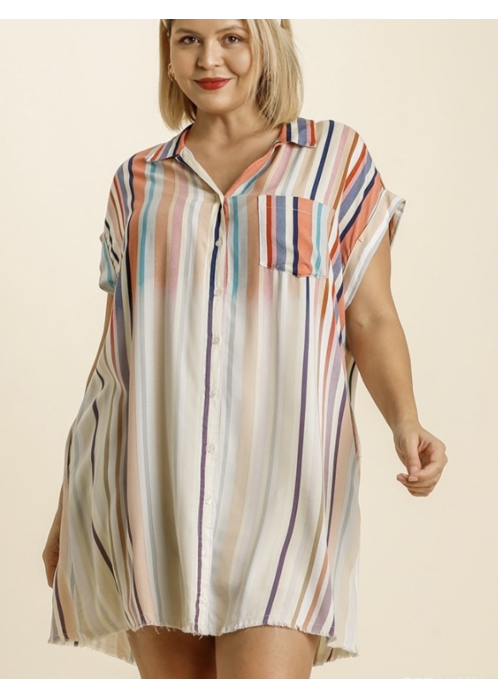 Striped Shirt Dress - Attic Salt Boutique