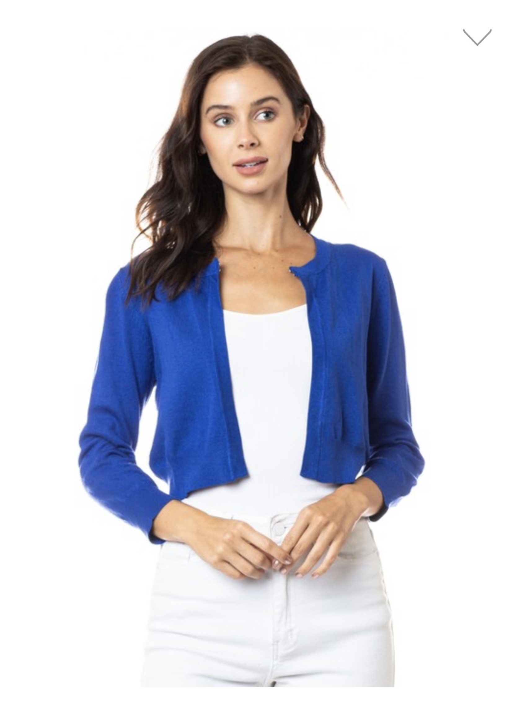 Cielo Royal Blue Bolero 3 4 Sleeve Cardigan