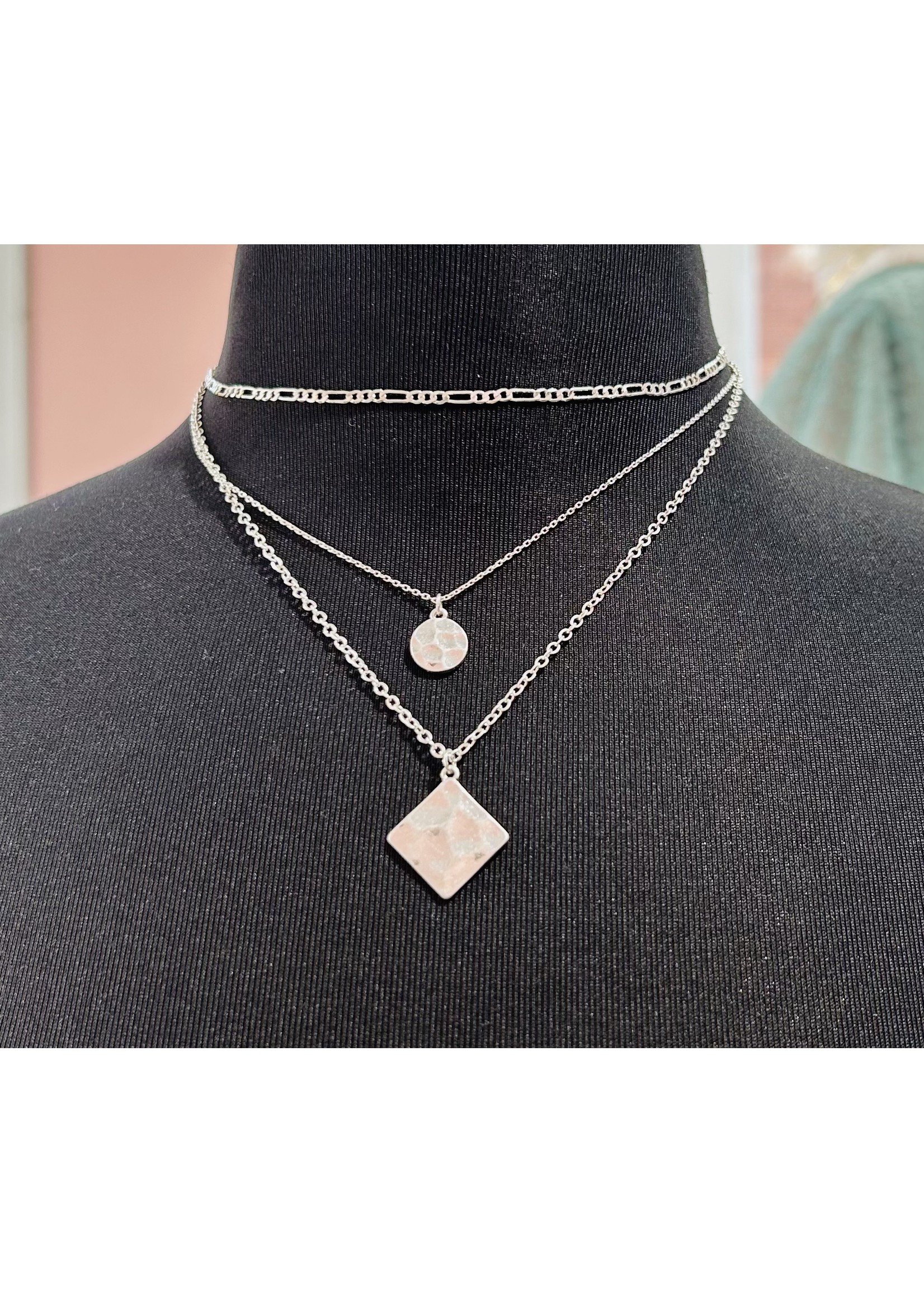 Southern Seoul Silver 2 Charm Layered Necklace