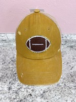 Mustard Chenille Football Patch Hat