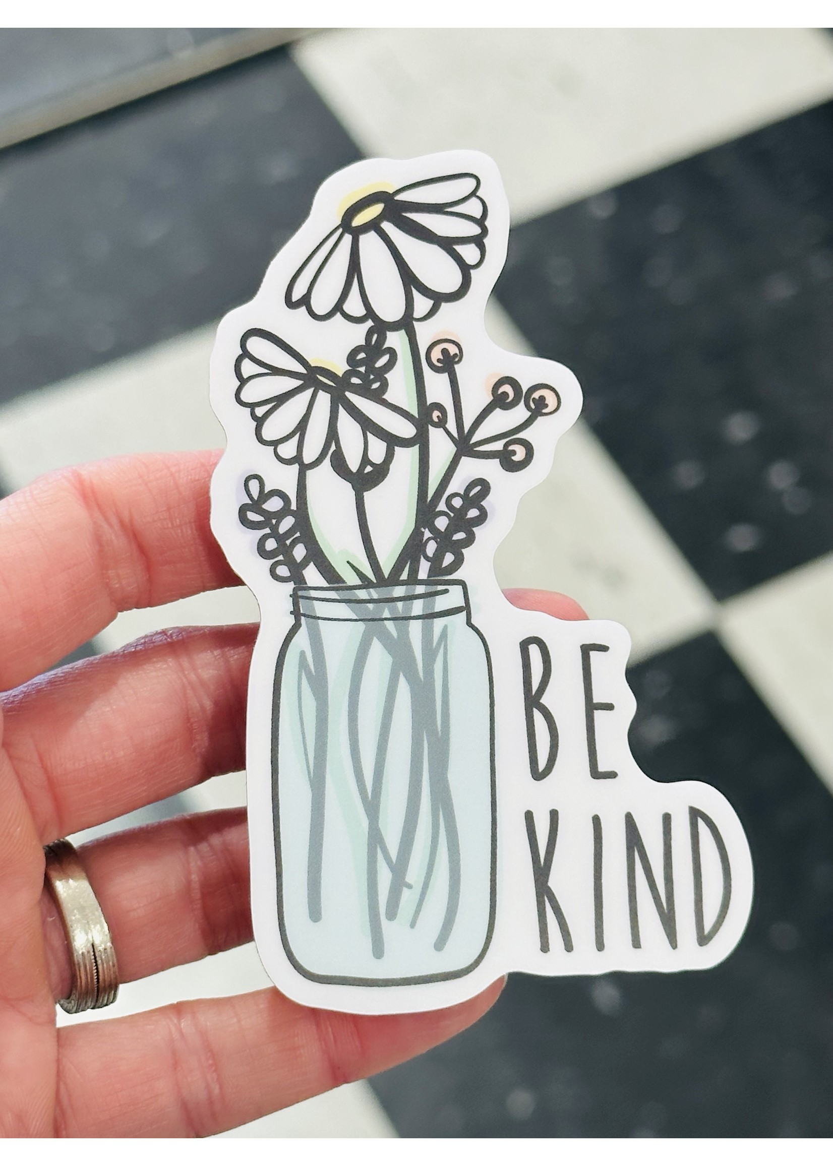 Be Kind Wildflower Jar Sticker