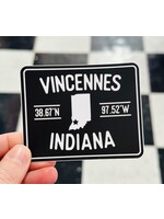 Vincennes Coordinates Sticker