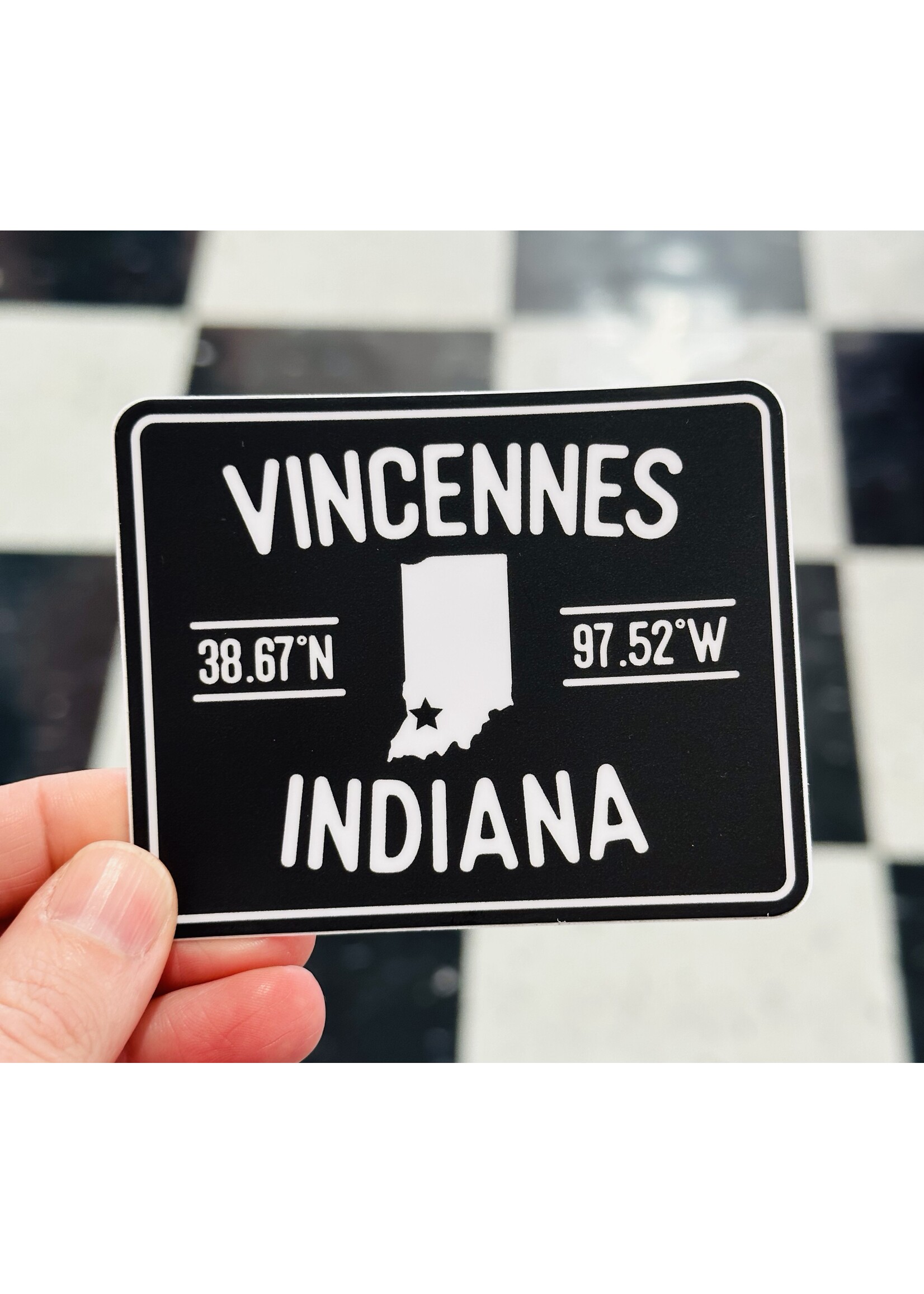 Vincennes Coordinates Sticker