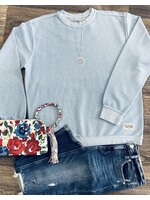 Strike a Cord Pullover in Light Blue