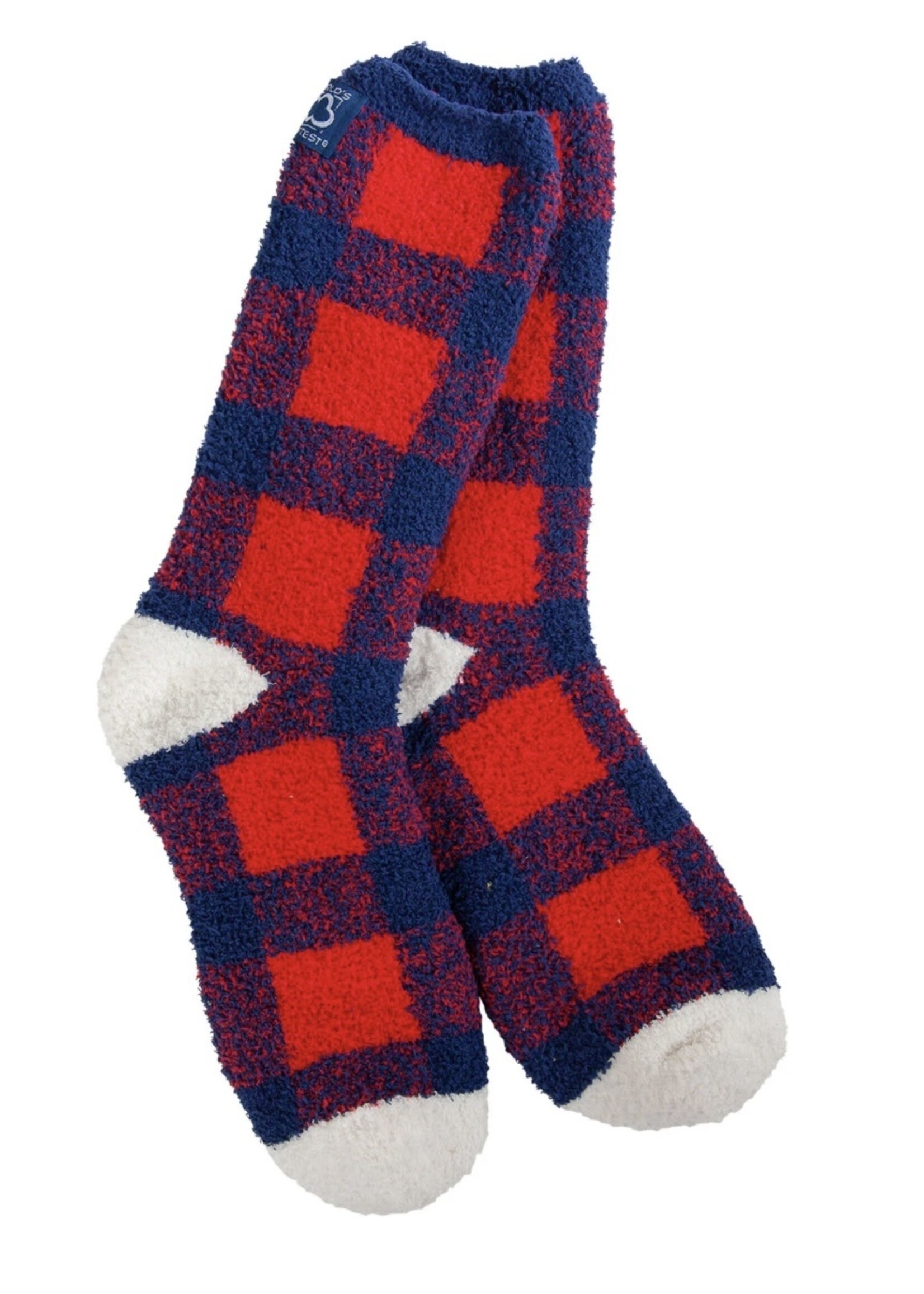 World's Softest Socks Team Collection Cozy Socks-Red/Blue