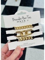 Bracelet Hair Ties-Black/Gold