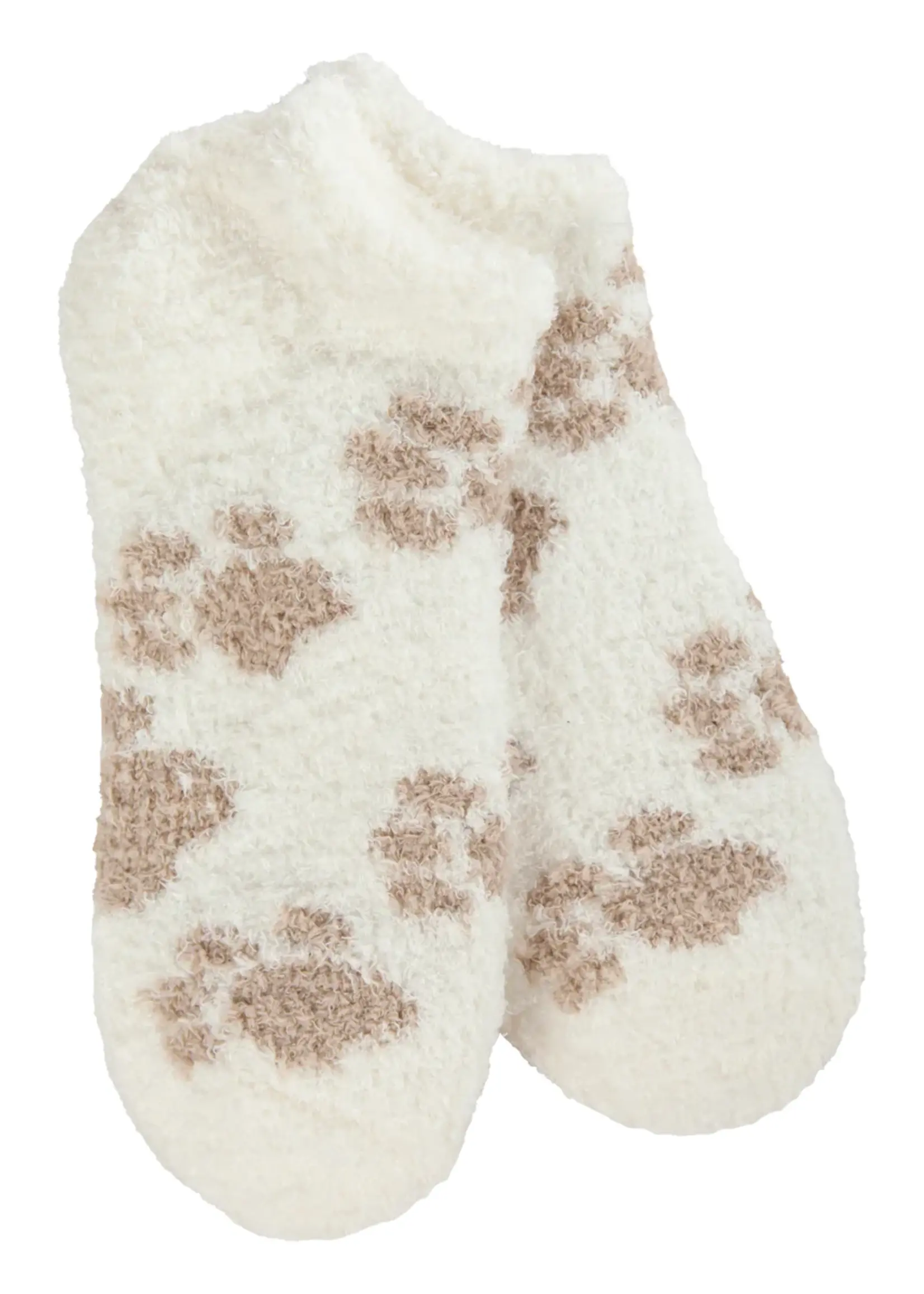 World's Softest Socks Cozy Short Socks-Paw Print