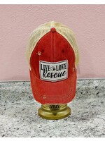 Vintage Life Live Love Rescue Distressed Trucker Hat