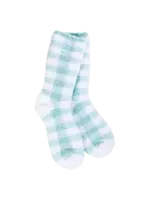 Turquoise Check Knit Pickin’ Collection World’s Softest Socks