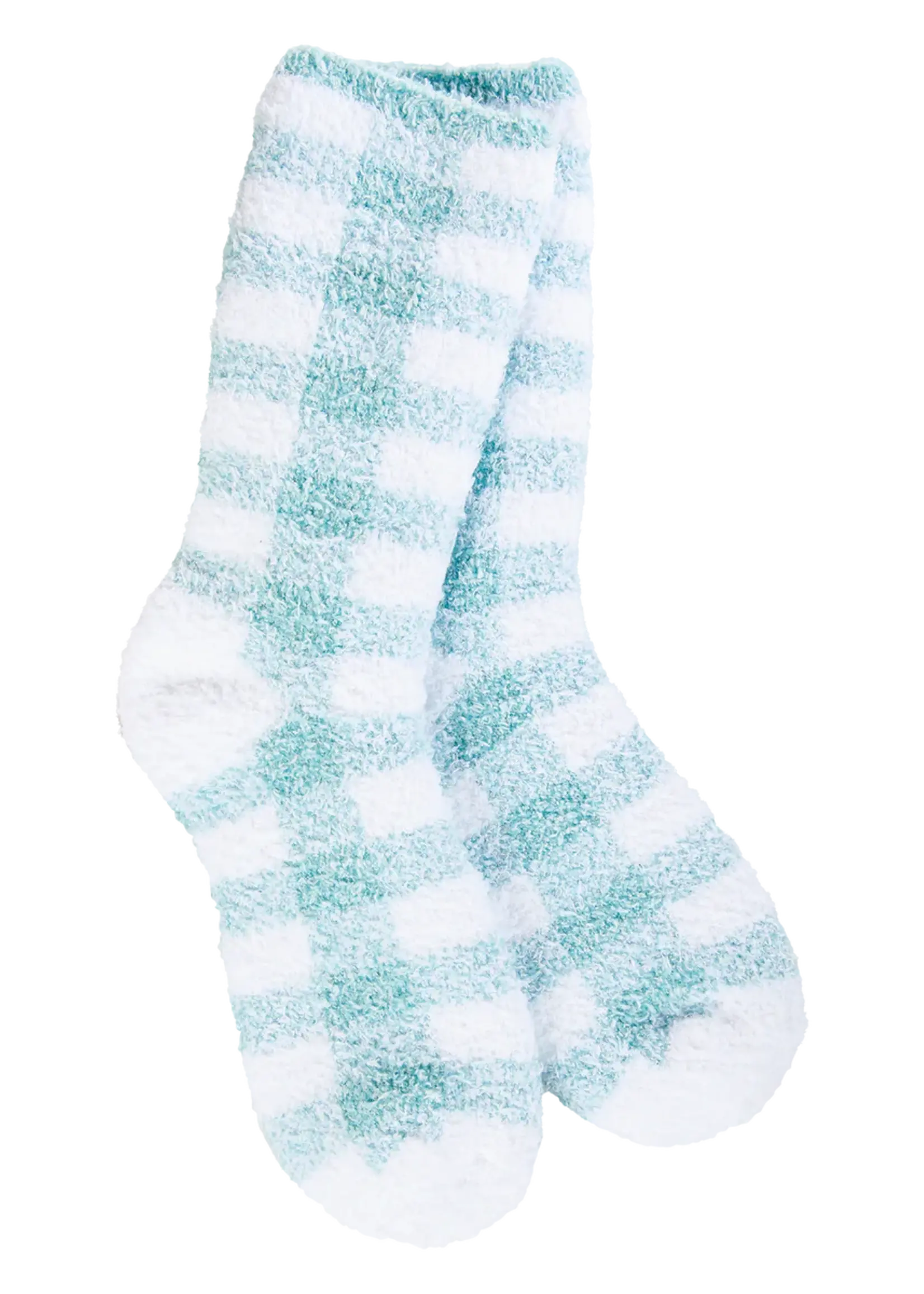 World's Softest Socks Turquoise Check Knit Pickin’ Collection