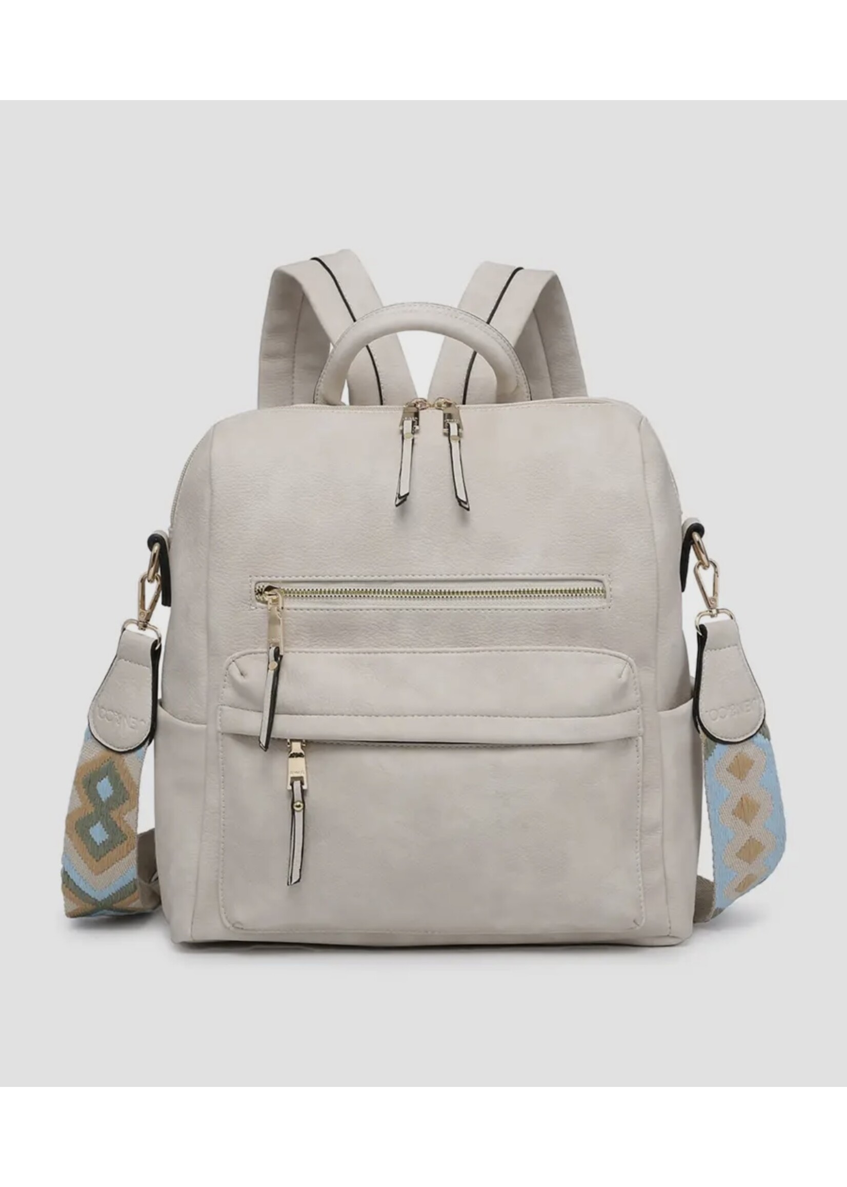 Jen & Co. Off White Amelia Backpack with Guitar Strap