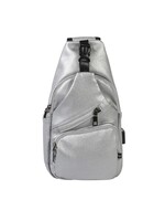 Silver Vegan Leather Large Daypack