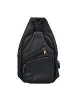 Black Vegan Leather Regular Daypack