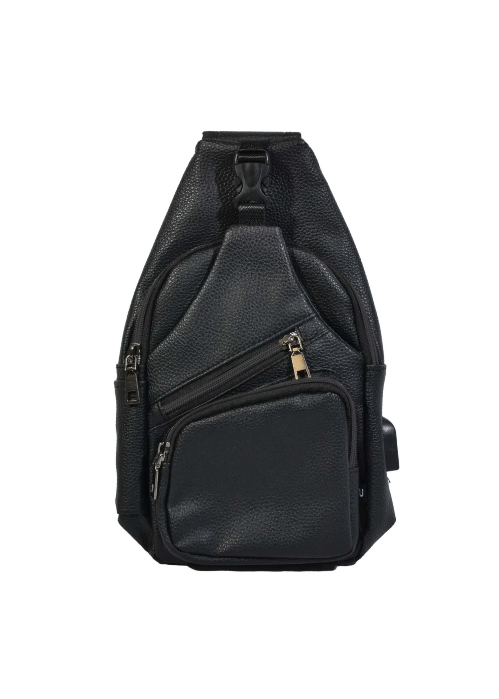Black Vegan Leather Regular Daypack