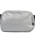 Silver Vegan Leather Belt Bag