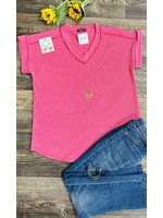The Urban Ribbed Top in Hot Pink