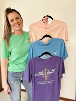 Attic Salt Boutique ASB Logo Tee in Heathered Blue