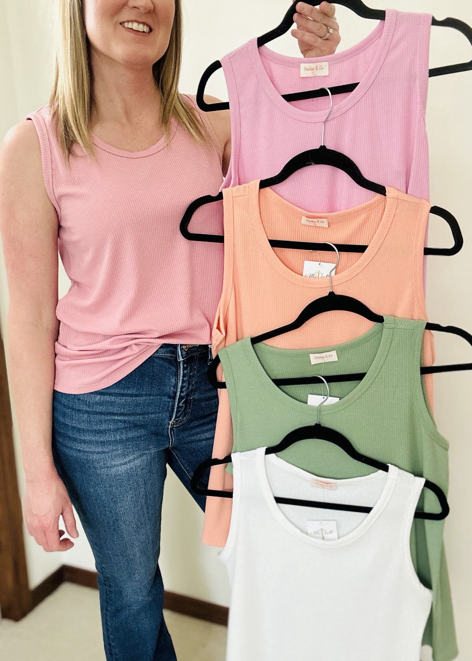 Hailey & Co. Mauve Ribbed Tank