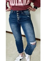 Risen High Rise Button Fly Straight Jeans