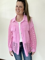 The Adara Gauze Button Up in Pink