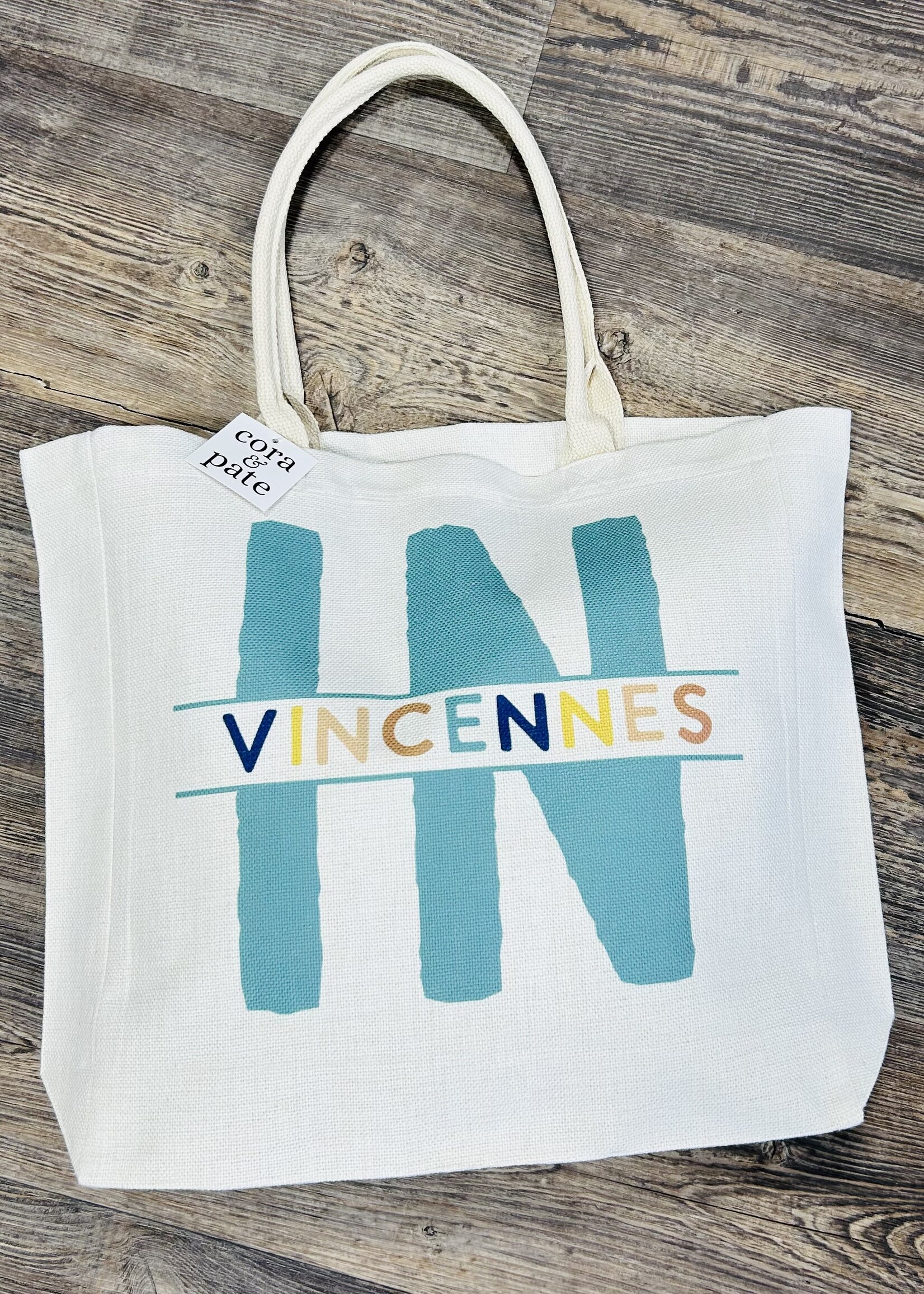 Cora & Pate Vincennes, IN Canvas Tote Bag