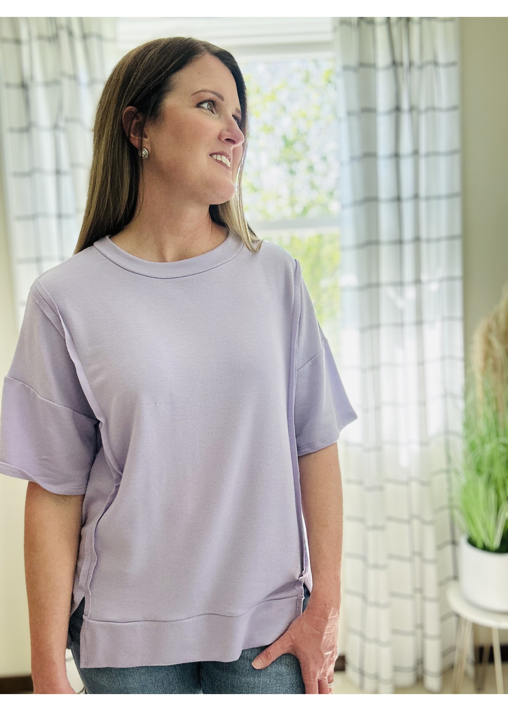 The Hallie Top in Lilac