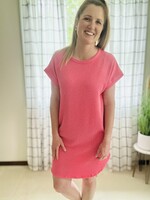 Urban Ribbed Dress in Hot Pink