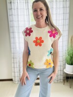 Crochet Flower Sweater Top