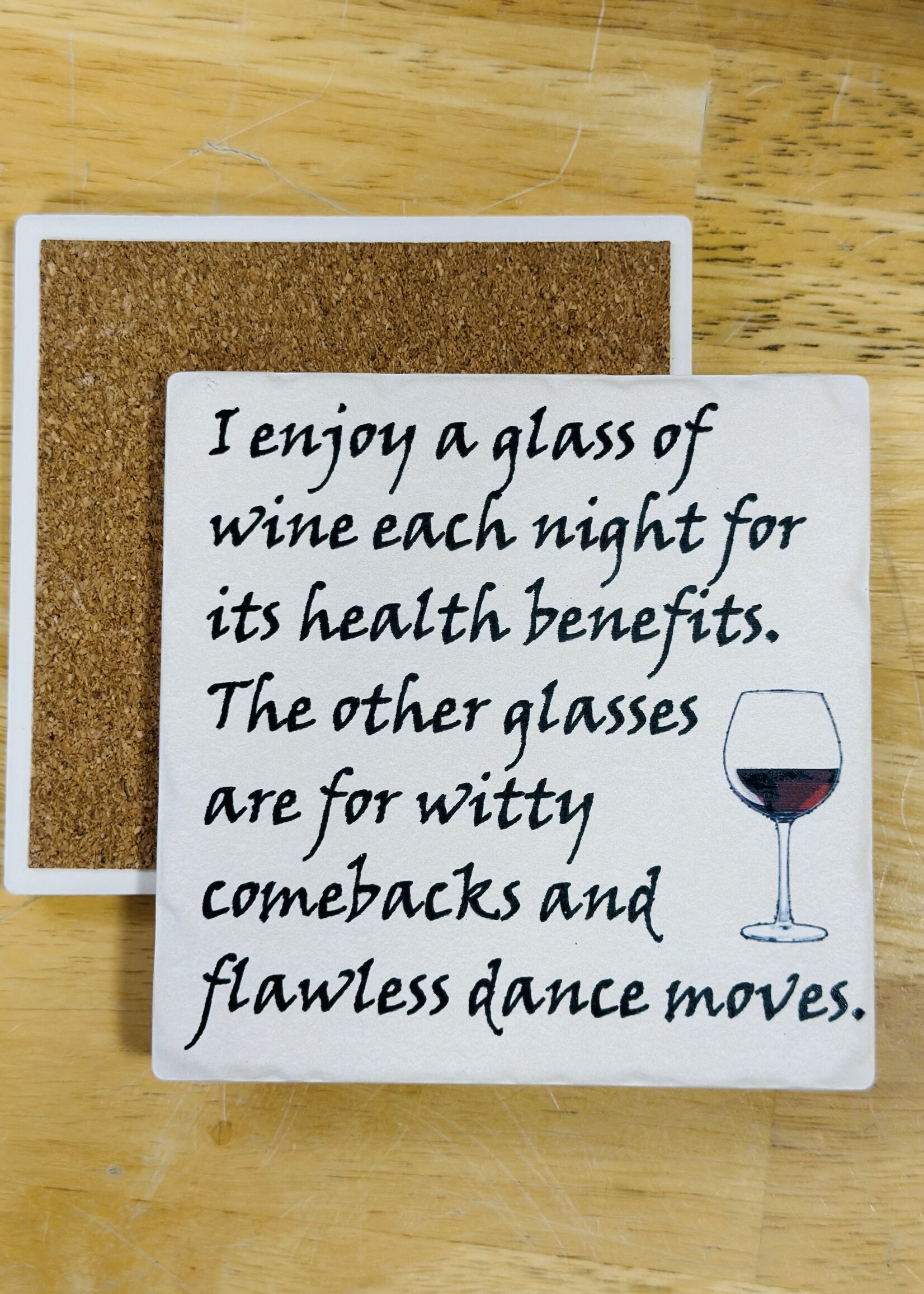 Tipsy Coaster Enjoy a Glass of Wine Ceramic Coaster