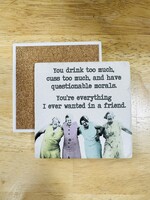 Tipsy Coaster Cuss Too Much Ceramic Coaster